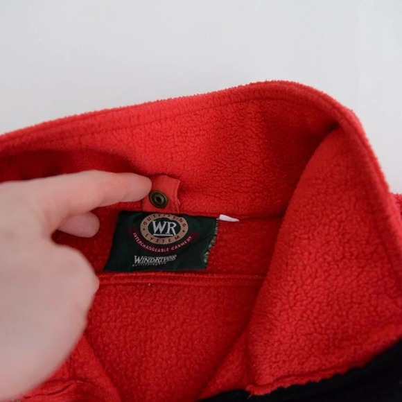 VTG 90's Wind River Outfitters Gorpcore Quarter  Zip Pullover Red Fleece Sweater - Picture 14 of 14